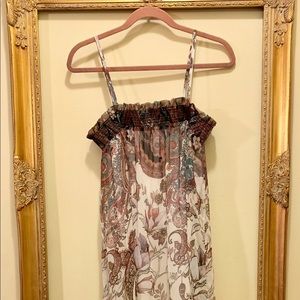 spaghetti strap floral print maxi dress